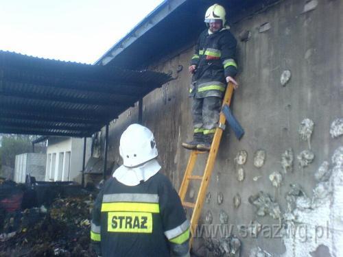 Po¿ar kontenera na ¶mieci.