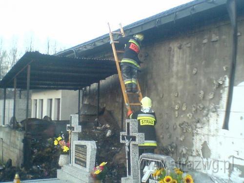 Po¿ar kontenera na ¶mieci.