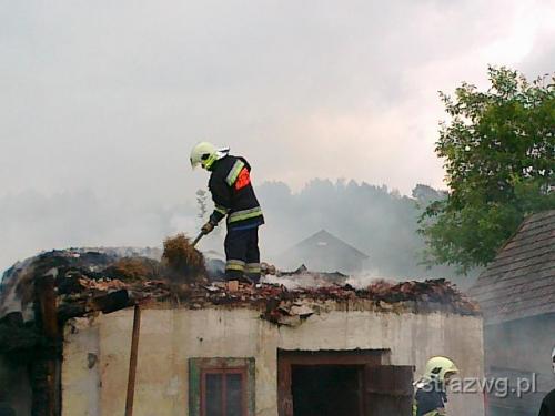 Po¿ar budynku gospodarczego