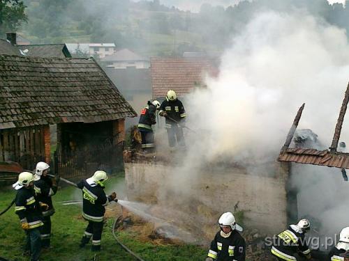 Po¿ar budynku gospodarczego