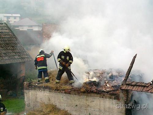 Po¿ar budynku gospodarczego