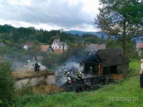 Po¿ar budynku gospodarczego