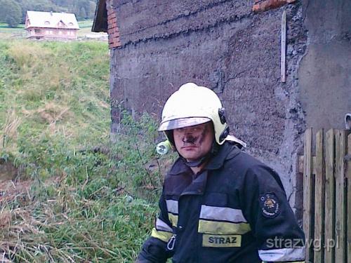 Po¿ar budynku gospodarczego